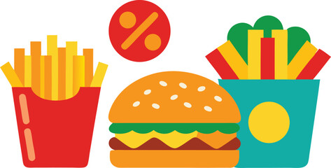Delicious fast food bundle vector illustration scalable eps icon for food lovers