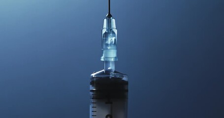 Slow Motion Macro Shot of Syringe Needle and Liquid Being Ejected, Highlighting Precision, Transparency, and Medical Sterility at 1000 fps - Powered by Adobe
