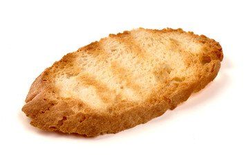 Crispy Toast Bread Slice, isolated on white background