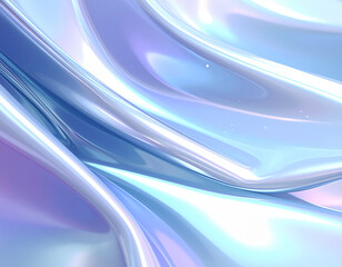 Smooth abstract waves with pearlescent blue and violet tones. A glossy, dreamy texture with futuristic metallic shine, ideal for digital art, luxury branding, wallpapers, and modern backgrounds.