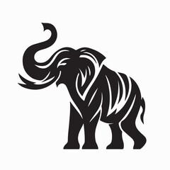 Creative Elephant Logo Design with Silhouette Style Vector