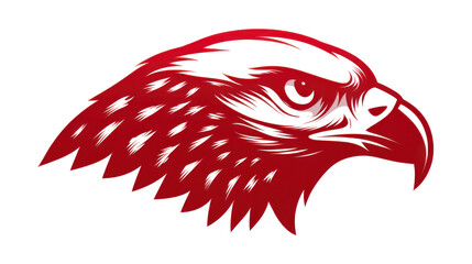 Obraz premium Red Hawk Head Illustration Graphic Design on White Background