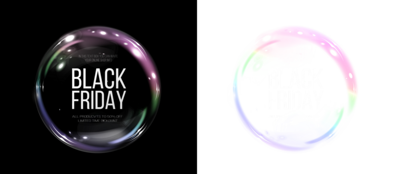 Stunning PNG overlays for Black Friday. Transparent elements for creative designs and illustrations