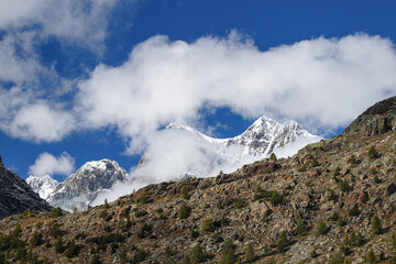 Bernina landscape with clouds