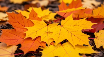 Colorful Autumn Leaves - A Vibrant Display of Seasonal Change.