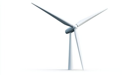 Modern wind turbine with three large horizontal blades attached to a tall cylindrical tower,