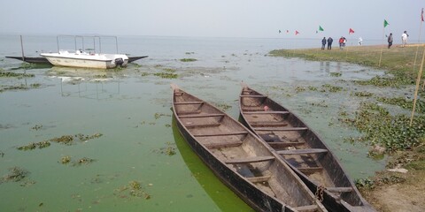 Two boats on the river