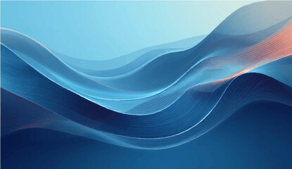 Abstract blue wave background design with flowing lines and light texture