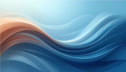 Abstract blue wave background design with flowing lines and light texture