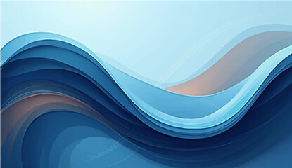 Abstract blue wave background design with flowing lines and light texture