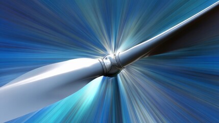A dynamic high-speed capture of an aircraft propeller in rapid rotation,