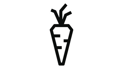 Carrot icon isolated on white background featuring organic root vegetable, crunchy snack, vitamin-rich nutrition, garden produce, healthy diet, and minimalist food symbol.