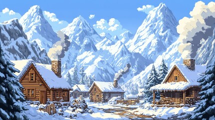 A stunning 8-bit pixel art city skyline, glowing vividly at sunset, showcasing a retro video game aesthetic with intricate details.