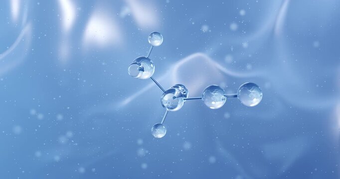 Aminomalononitrile rotating molecular structure, 3d model of amines
