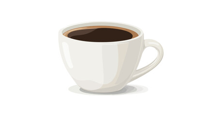 Glossy White Mug with Dark Brew on a Minimal Background