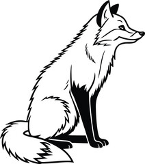 Obraz premium Elegant fox illustration for nature lovers, wildlife enthusiasts, or branding seeking a modern, minimalist animal icon with a touch of wilderness