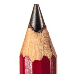 Macro image of a sharpened wooden pencil showing graphite and wood grain details