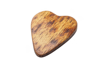 Wooden heart shape, love symbol, valentine's day decor, rustic wood texture, handmade craft, heart decoration, isolated on transparent background