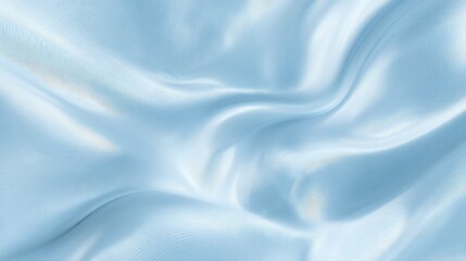Fototapeta premium Soft Light Blue Satin Fabric Texture with Gentle Waves and Natural Drapery Patterns