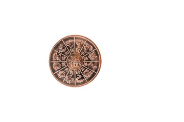 Copper round bullion coin  chinese zodiac lunar symbols pig dragon tiger snake rooster rabbit horse rat goat dog monkey ox