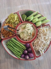 Fresh mixed vegetables on a plate