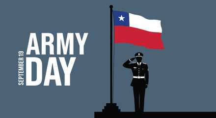 Celebrate chile army day september soldier patriotic illustration