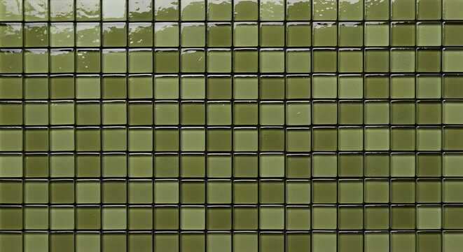 Green mosaic tile background