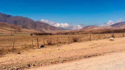 landscape view of Tafi del valle, Tucuman in a warm spring morning