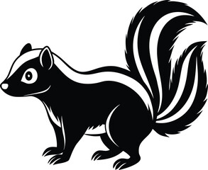 Black wild animal vector illustration of a fox and cat head silhouette for tattoo design