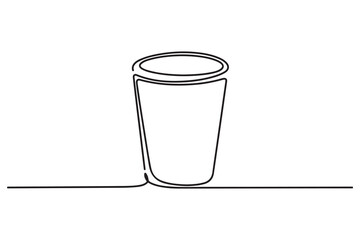 Continuous one line drawing of trash bin. Single line drawing illustration of trash bin. one line Icon drawing with white background