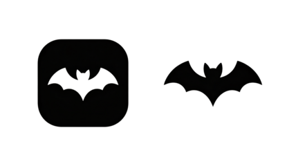 Spooky bat silhouettes for Halloween designs, perfect for party invitations and eerie decorations to add a touch of frightful fun to your creative projects