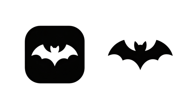 Spooky bat silhouettes for Halloween designs, perfect for party invitations and eerie decorations to add a touch of frightful fun to your creative projects