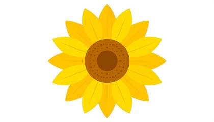 Fototapeta premium Illustration of a Beautiful Sunflower in Full Bloom on a White Background