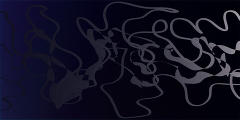 Abstract flowing dark grey organic lines on a deep blue gradient background.