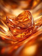 Abstract orange swirl with smooth texture and dynamic flow