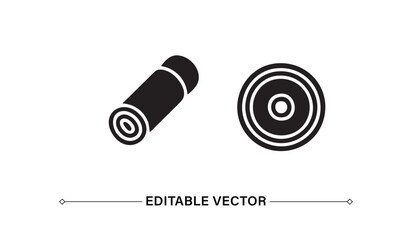 Yoga Mat and Weight Plate Icon