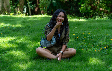 Thai Girl on Holiday at Khao Yai Thailand