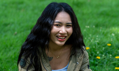 Thai Girl on Holiday at Khao Yai Thailand