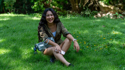 Thai Girl on Holiday at Khao Yai Thailand