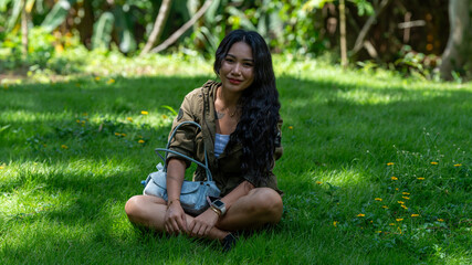Thai Girl on Holiday at Khao Yai Thailand