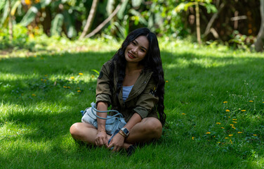 Thai Girl on Holiday at Khao Yai Thailand