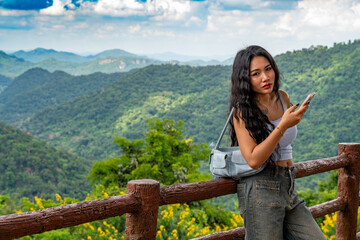 Thai Girl on Holiday at Khao Yai Thailand