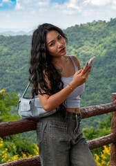 Thai Girl on Holiday at Khao Yai Thailand