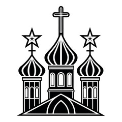 Black color Orthodox Christmas Day Design, Solid White Background (11).eps