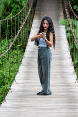 Thai Girl on Holiday at Khao Yai Thailand