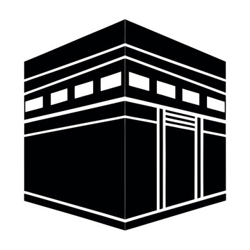 black kaaba building perspective view clip art preview
