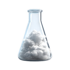 Erlenmeyer Flask Containing Fluffy White Clouds - Creative Science Concept