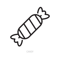 Candy line icon. Sweet symbol. Food concept. Isolated on a white background. Editable stroke. Flat design. Vector illustration.