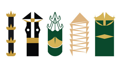 Islamic Mosque Minaret & Ornament Vector design. Traditional & Modern Islamic Architecture Design. Stylized Architectural Columns in Various Designs