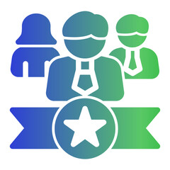 Employers icon symbolizing boss, manager, executive, leadership, and supervisor from the Corporate Icon Collection (Glyph Gradient Style)